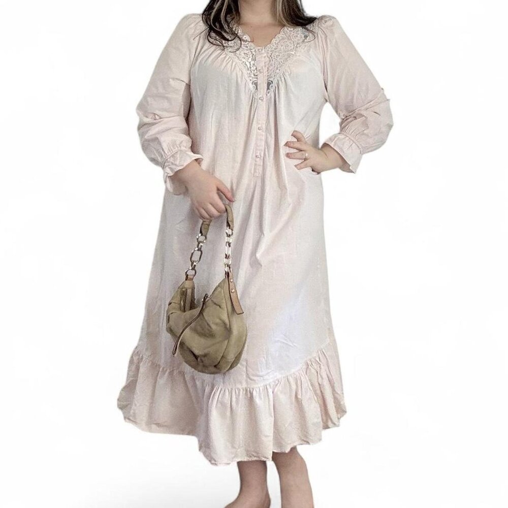 Vintage Victoria’s Secret Cotton Lace Nightgown Dress M